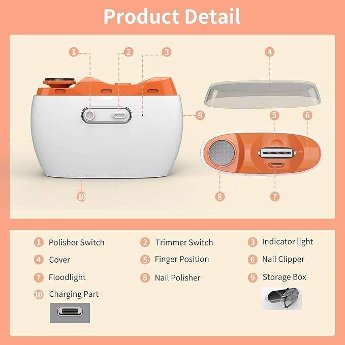 Rechargeable Electric Nail Clipper – Silent, Safe & Precise Trimming